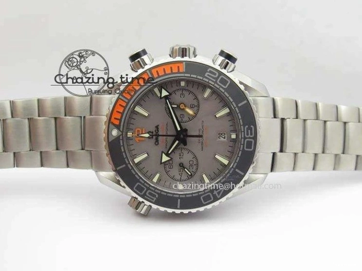 1223 Planet Ocean Master Chronometer Chrono SS OM 1:1 Best Edition Gray Dial On SS Bracelet A Reliable 8180
